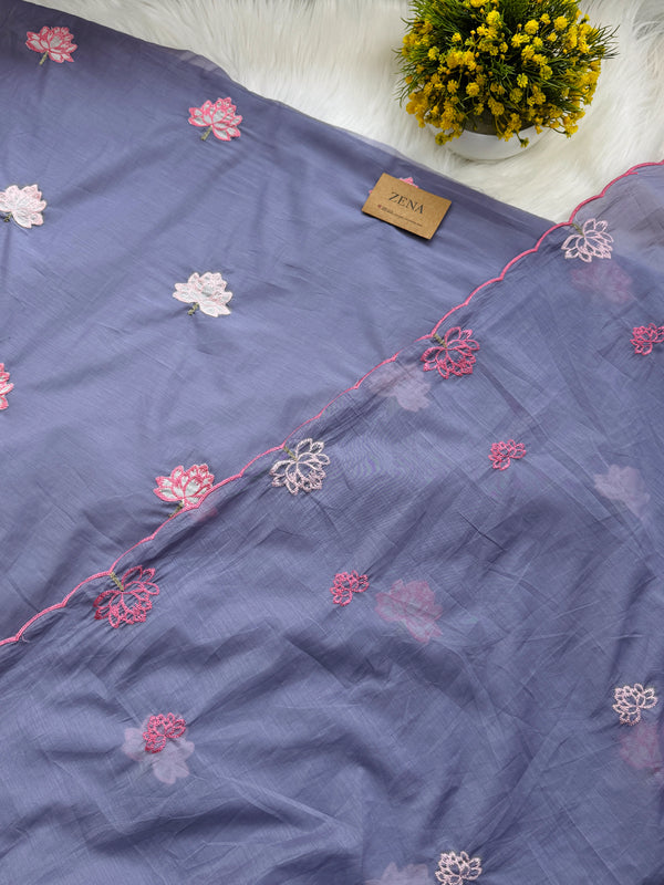 Premium Mul Chanderi Embroidered Unstitched Suit – Redefining Ethnic Elegance