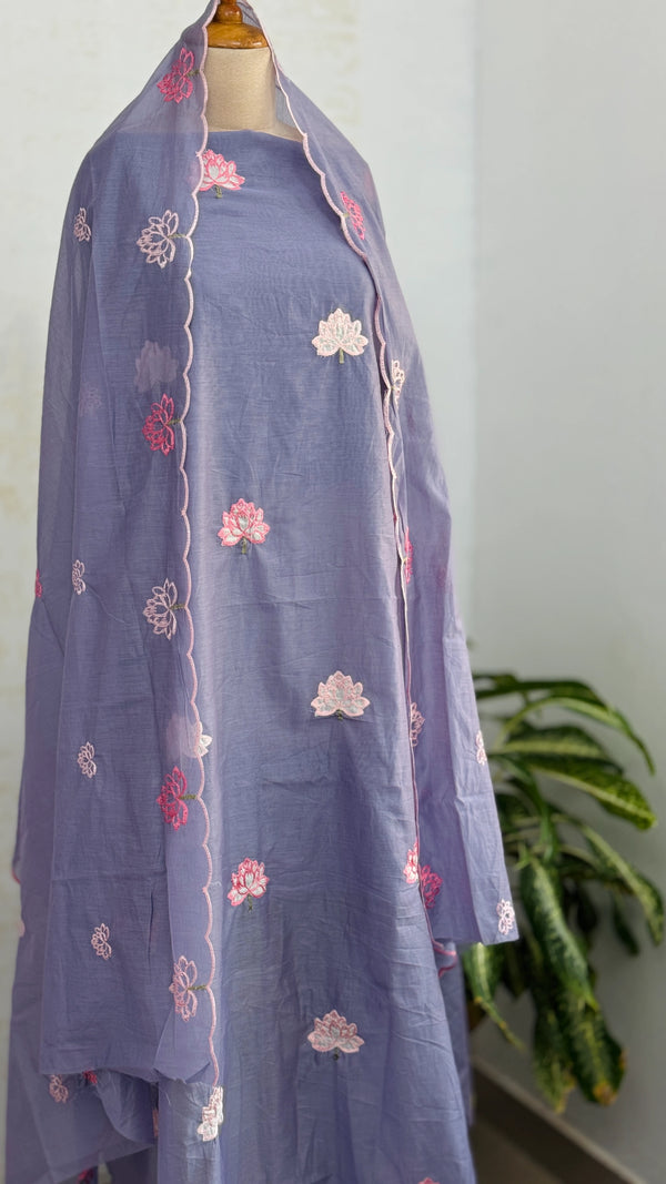 Premium Mul Chanderi Embroidered Unstitched Suit – Redefining Ethnic Elegance