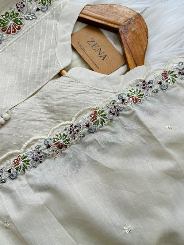 Premium Mul Chanderi Embroidered Anarkali Suit