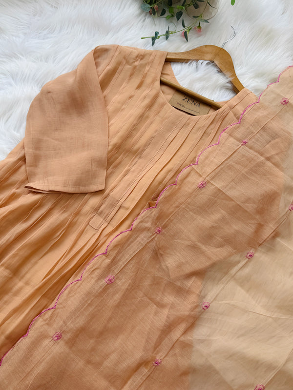 ✨ Mul Chanderi Handwork Anarkali Set ✨