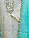 Elegant Ready-to-Wear Tissue Silk Kurti Set with Shimmer Dupatta & Hand Work 🌟
