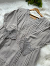 Mul Cotton V-Neck A-Line Kurti Set with Slits – Elegant Comfort Wear