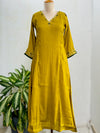 Mul Chanderi Hand Detailed A-Line Kurti Set – Subtle Elegance, Effortless Comfort