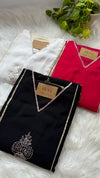 Mul Chanderi Handwork Kurti Set- Ready to Wear