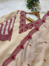 ✨ Glass Chanderi Pakistani Embroidered Kurti Set ✨