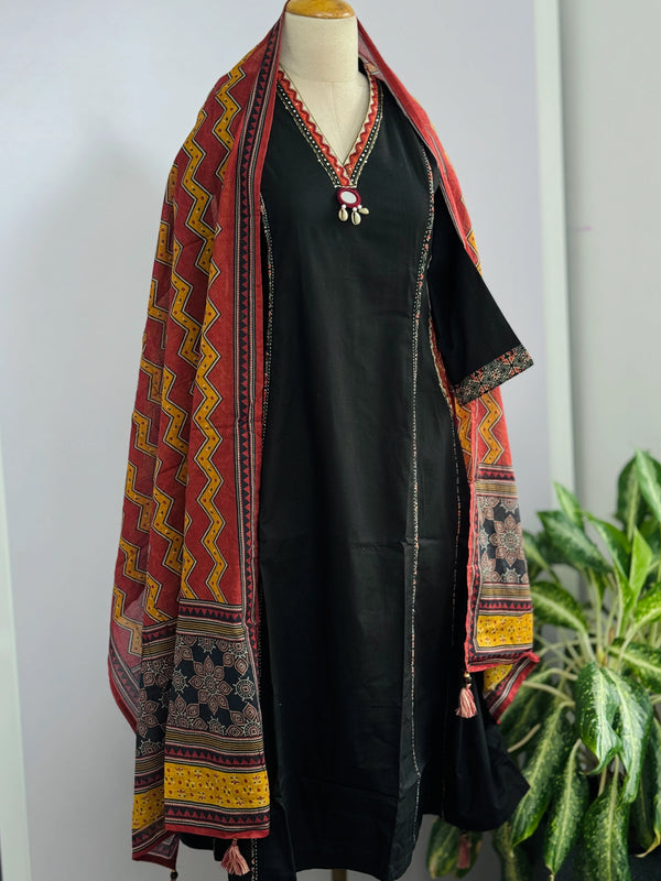 Pure Cotton A-Line Kurti Set – Effortless Everyday Elegance