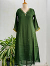Mul Chanderi Hand Detailed A-Line Kurti Set – Subtle Elegance, Effortless Comfort