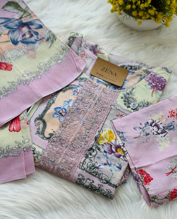 🌙 Pure Cotton Pakistani Kurti Set with Embroidery 🌙