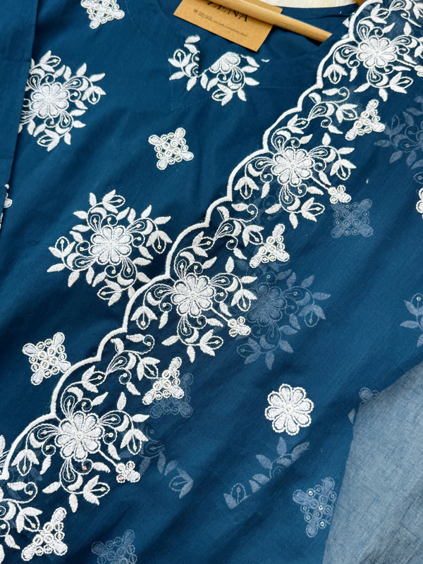 Pure Cotton Embroidered Kurti Set – Comfort Meets Classic Style