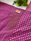 Georgette Unstitched Chikankari Party Wear Kurti Set with Original Mirror Work Dupatta & Lining