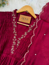 Mul Chanderi Hand Detailed Anarkali Set – Elegant Festive Wear