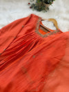 Premium Mul Chanderi Hand Detailed Anarkali Kurti Set – Festive Elegance