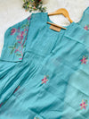 Mul Chanderi Embroidered Anarkali Kurti Set – Timeless Elegance in Every Fold