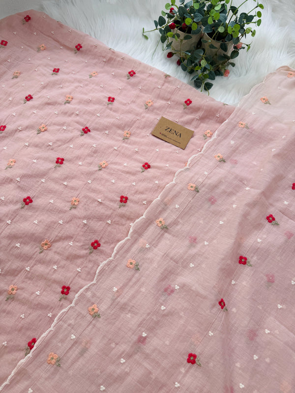 Premium Mul Chanderi Embroidered Unstitched Suit – Redefining Ethnic Elegance