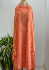 Georgette Unstitched Chikankari Party Wear Kurti Set with Original Mirror Work Dupatta & Lining
