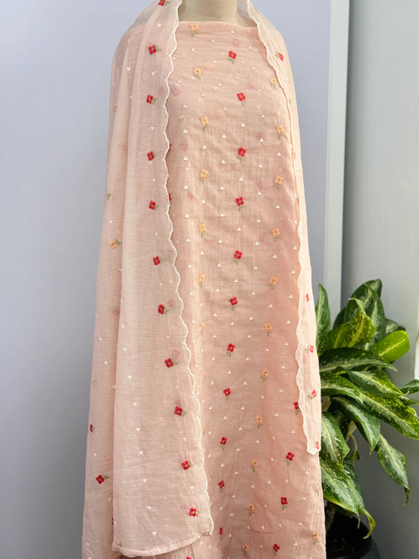 Premium Mul Chanderi Embroidered Unstitched Suit – Redefining Ethnic Elegance