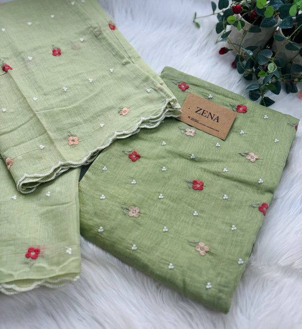 Premium Mul Chanderi Embroidered Unstitched Suit – Redefining Ethnic Elegance