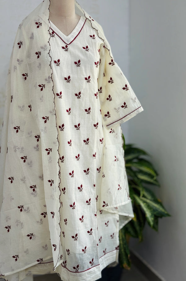 ✨ Pure Mul Chanderi Embroidered Anarkali Set ✨