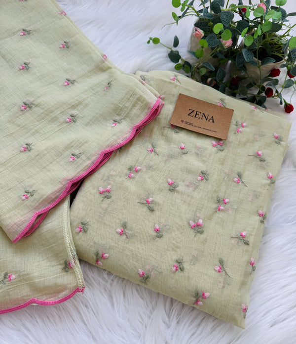 Premium Mul Chanderi Embroidered Unstitched Suit – Redefining Ethnic Elegance