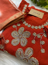 Russian Silk Handwork Suit – Elegant Festive & Party Wear