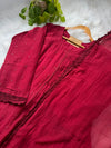Pure Mul Chanderi Hand Detailed Anarkali Set