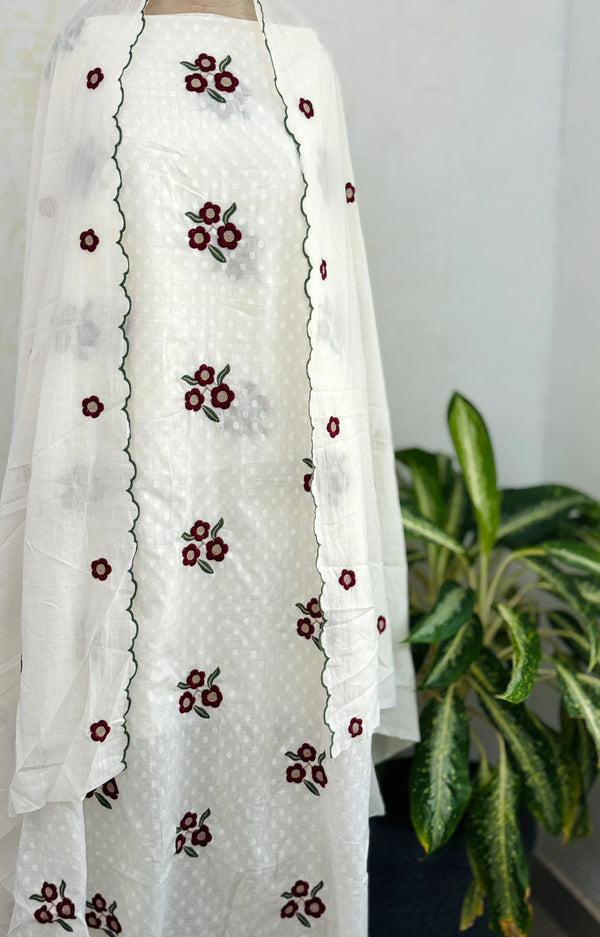 ✨ Premium Mul Cotton Embroidered Unstitched Suit ✨