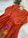 Premium Mul Chanderi Hand Work Anarkali Set – Timeless Festive Elegance