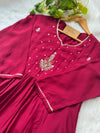Pure Mul Chanderi Hand Work Anarkali Kurti Set – Classic Elegance, Effortlessly
