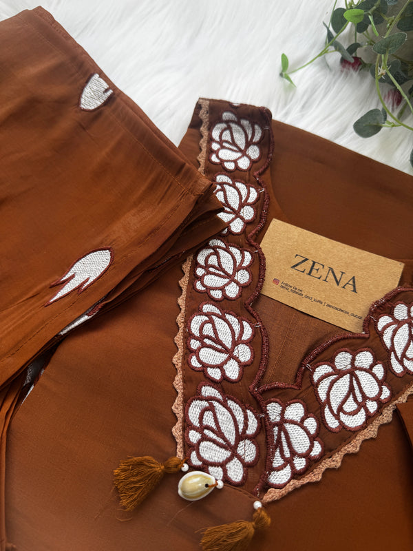 ✨ Muslin Party Wear Kurti Set with Appliqué Work ✨