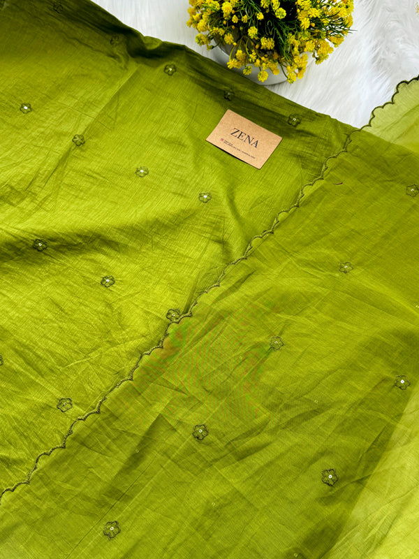 Premium Mul Chanderi Embroidered Unstitched Suit – Redefining Ethnic Elegance