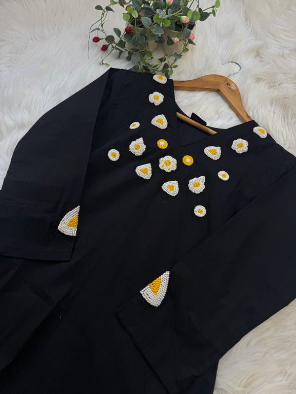 Pure Cotton Embroidered Anarkali Suit – Top, Bottom & Dupatta 🌸