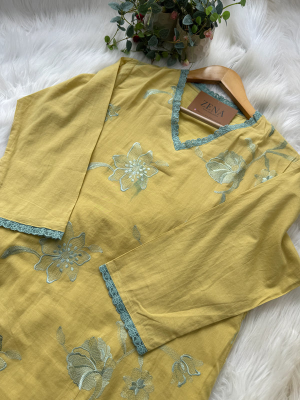 Mul Cotton Embroidered Kurti Set – Elegant Ethnic Wear