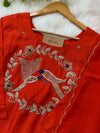 Pure Dola Silk Handwork Kurti Set with Organza Dupatta – Luxury Meets Tradition