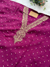 Russian Silk Unstitched Partywear Suit with Organza Dupatta – Elegant Ethnic Wear