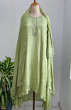 Pure Chinnon Hand Work Anarkali Suit – Flow with Festive Elegance