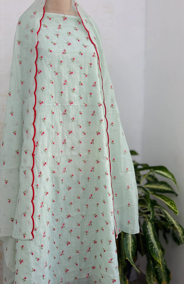 Premium Mul Chanderi Embroidered Unstitched Suit – Redefining Ethnic Elegance