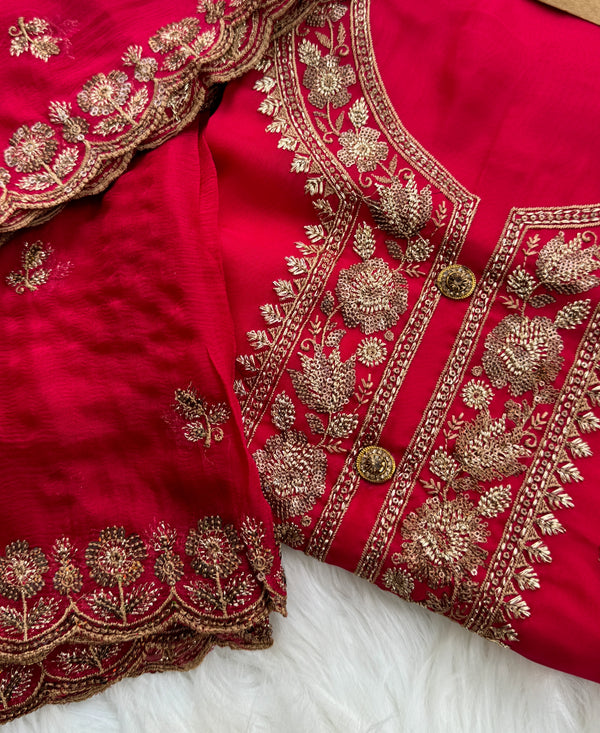 ✨ Chinon Semi-Stitched Party Wear Suit ✨