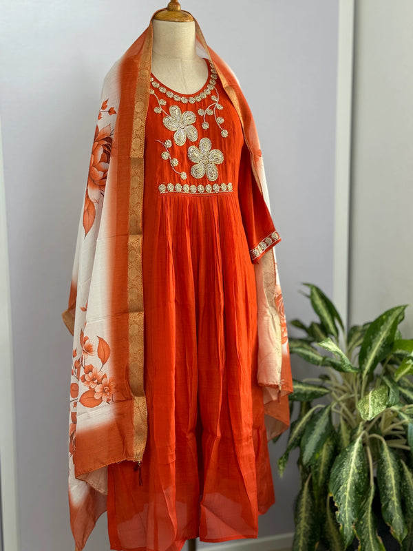 Russian Silk Handwork Suit – Elegant Festive & Party Wear