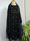 ✨ Glass Chanderi Anarkali Kurti Set – Top, Bottom & Dupatta ✨
