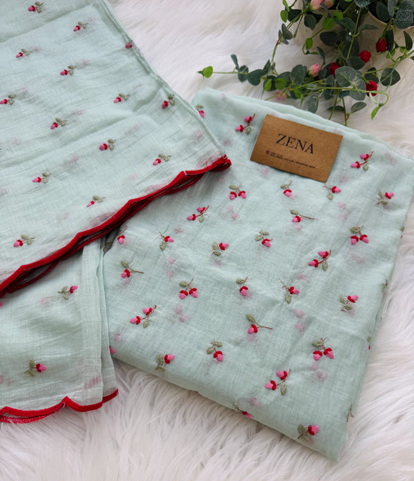 Premium Mul Chanderi Embroidered Unstitched Suit – Redefining Ethnic Elegance