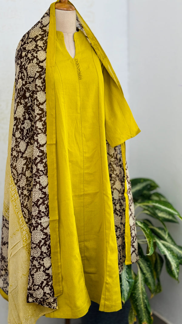 ✨ Pure Cotton A-Line Kurti Set ✨