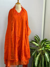 Mul Cotton V-Neck A-Line Kurti Set with Slits – Elegant Comfort Wear