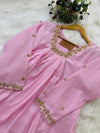 Premium Mul Chanderi Hand Detailed Anarkali Kurti Set – Festive Elegance
