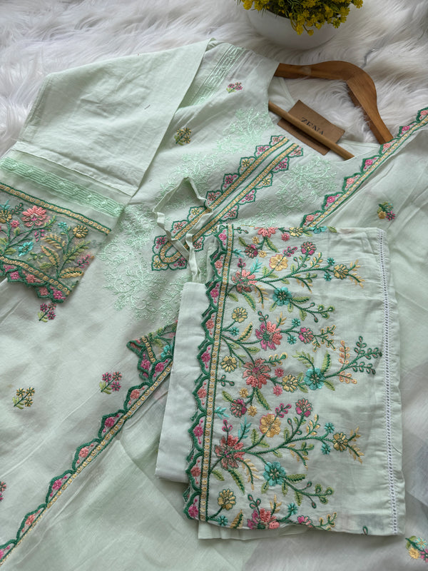 🌙 Pure Cotton Pakistani Kurti Set with Embroidery 🌙