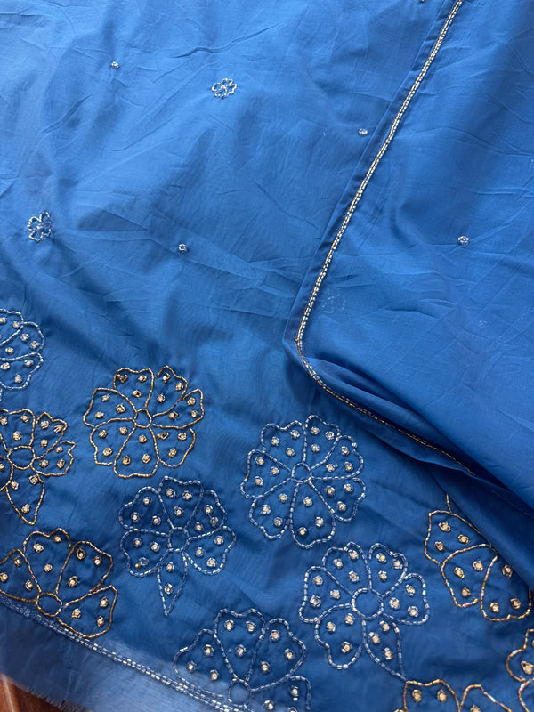 ✨ Mul Chanderi Hand-Detailed Unstitched Suit ✨