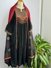 Ajrakh Printed Embroidered Anarkali Set – Modal Muslin Silk with Plazo Pants