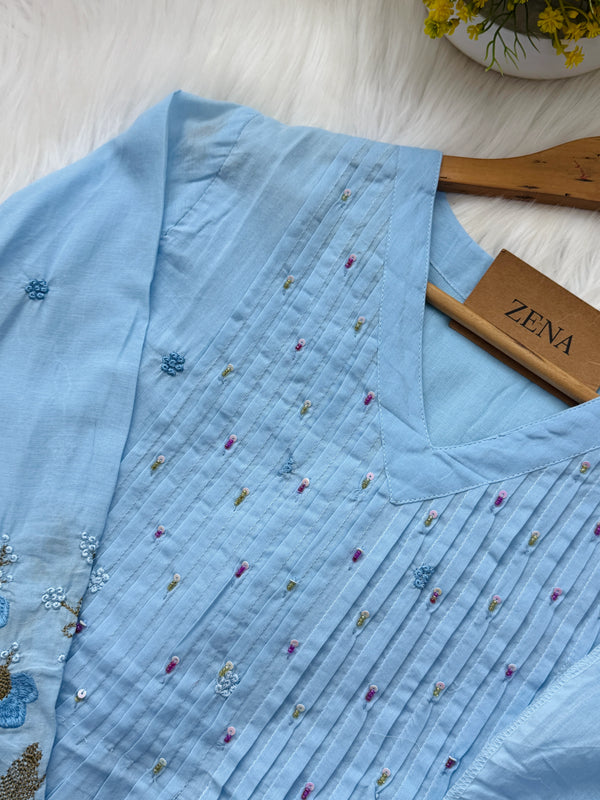 ✨ Mul Cotton Hand-Detailed Anarkali Set ✨