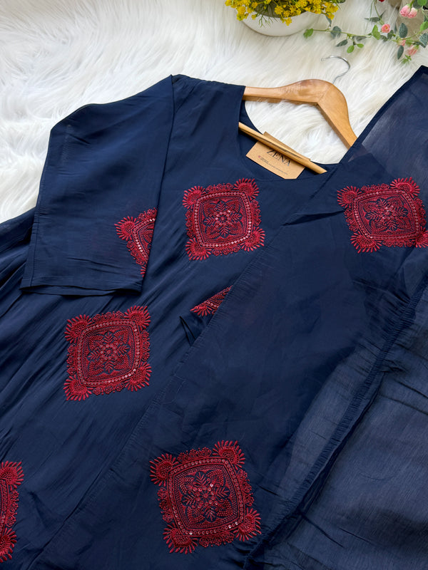 ✨ Mul Cotton Embroidered Kurti Set ✨