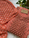 Georgette Unstitched Chikankari Party Wear Kurti Set with Original Mirror Work Dupatta & Lining