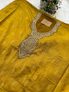 Semi-Silk Unstitched Jacquard Embroidered Partywear Suit – Festive Elegance